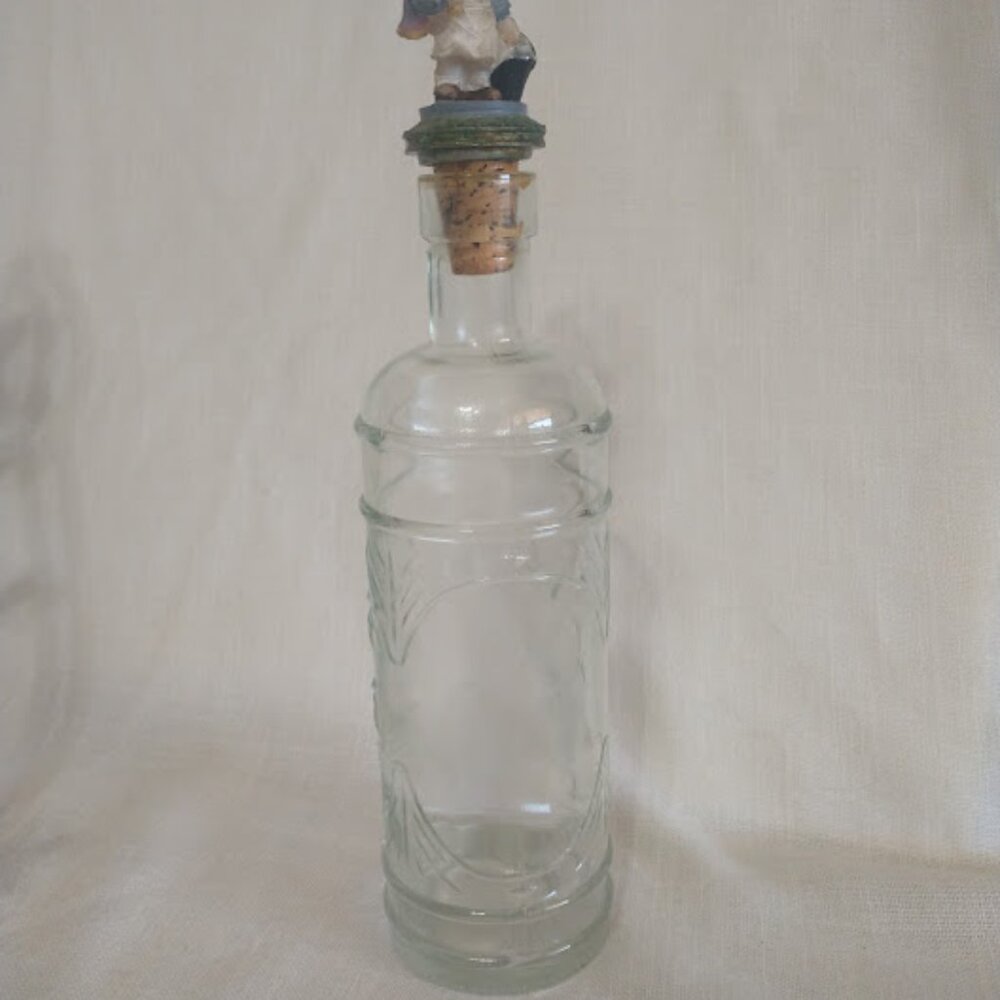 GLASS BOTTLE – Vintage LA MEDITERRANEA blown glass bottle
